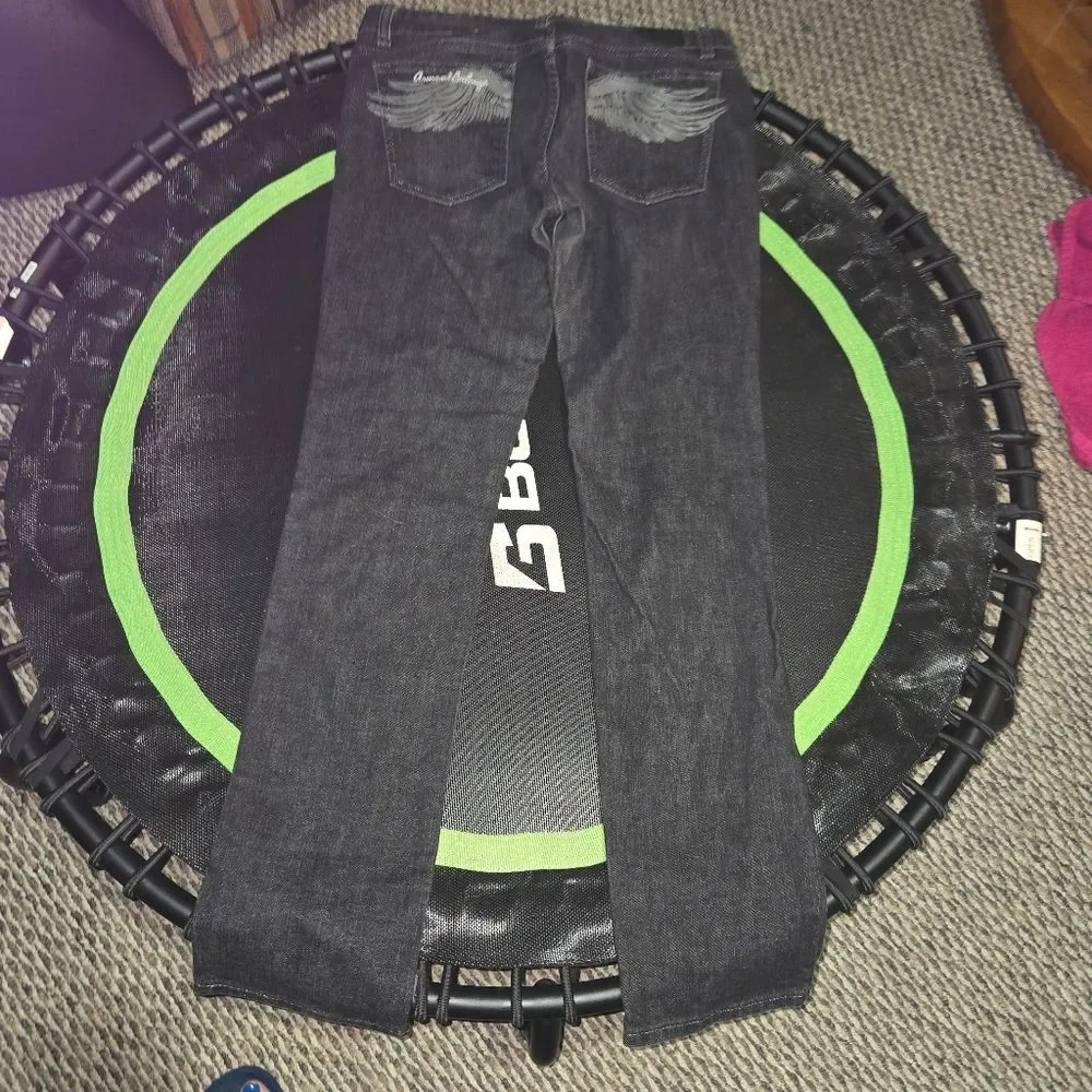 Armani Exchange Dark Gray Jeans with Wing Detail